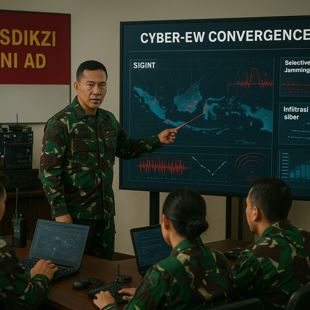 Pusdikzi TNI AD Perkenalkan Modul Latihan 'Cyber-EW Convergence' untuk Gangguan Komunikasi Musuh