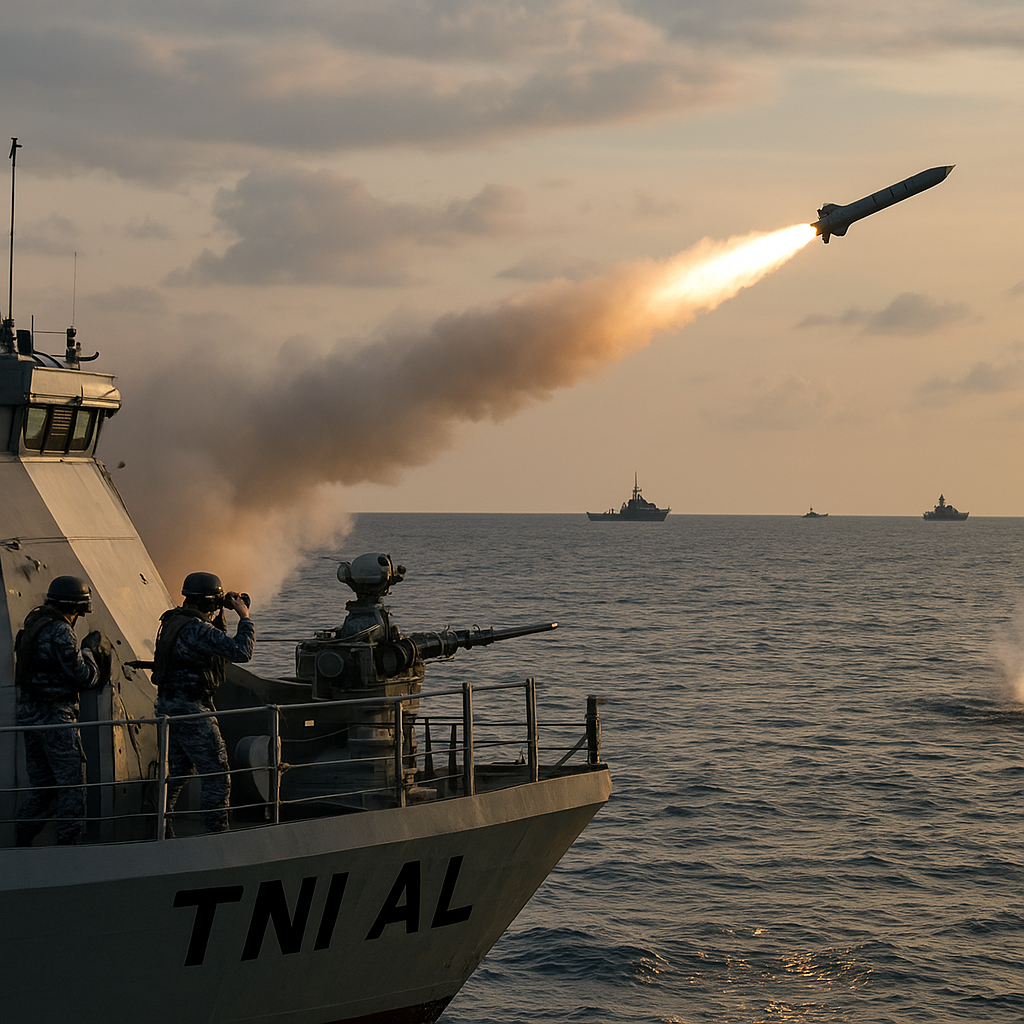 TNI AL Gelar Latihan Penembakan Rudal di Perairan Timur Indonesia