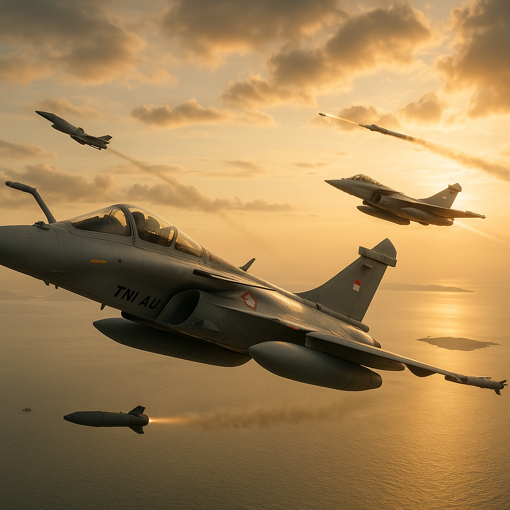 Latihan Tempur Udara TNI AU dengan Pesawat Tempur Rafale