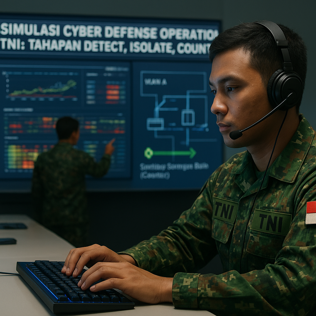 Simulasi Cyber Defense Operation TNI: Tahapan Detect, Isolate, Counter
