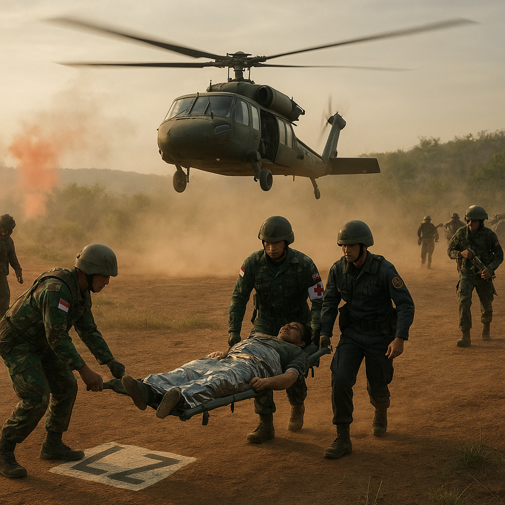 Latihan Gabungan TNI-Polri: Prosedur Evakuasi Medis di Area Konflik dengan Metode Helo Extract
