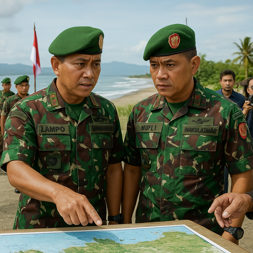 Danpuslatpurmar 7 Lampon Dampingi Kunjungan Kerja Dankolatmar di Banyuwangi
