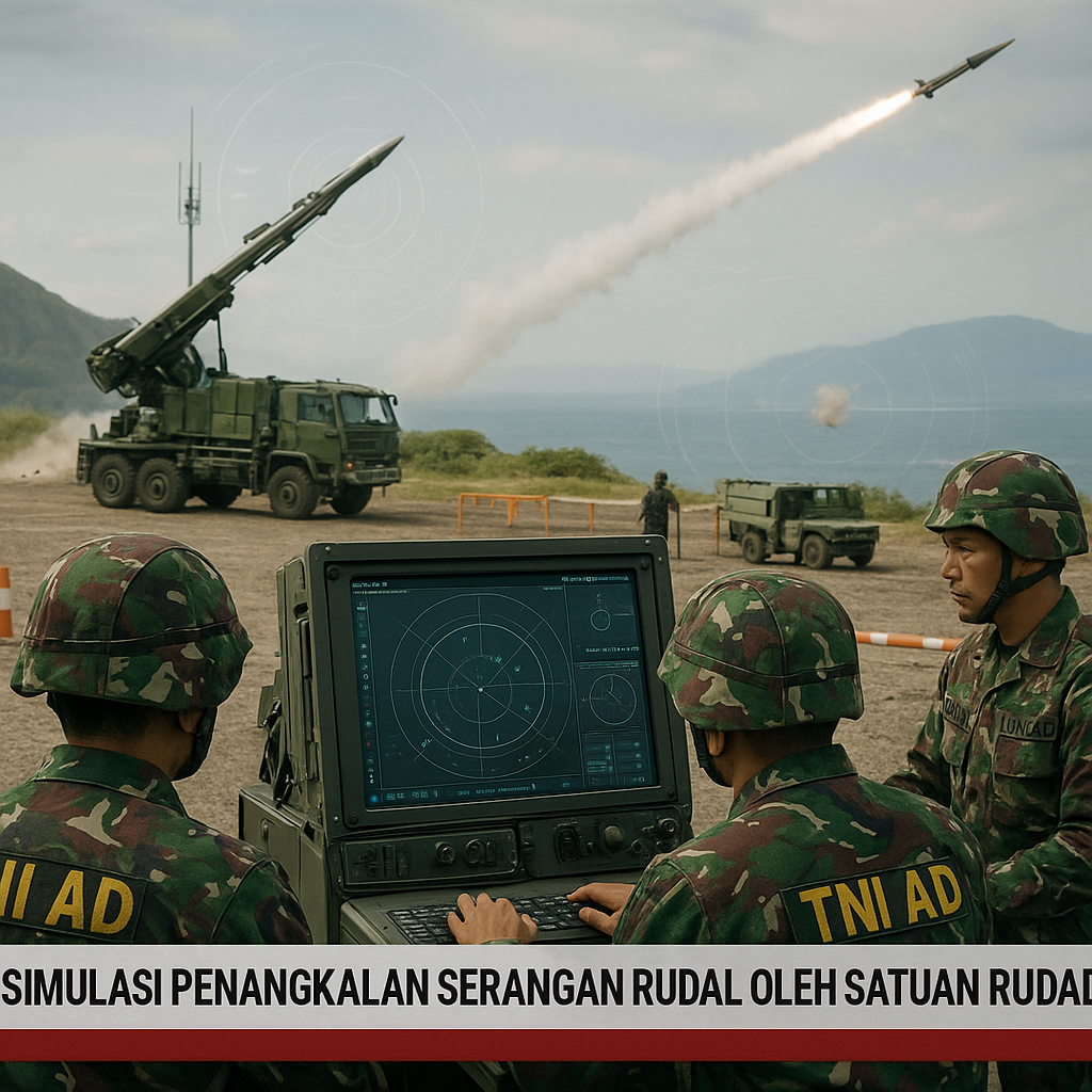 Simulasi Penangkalan Serangan Rudal oleh Satuan Rudal TNI AD