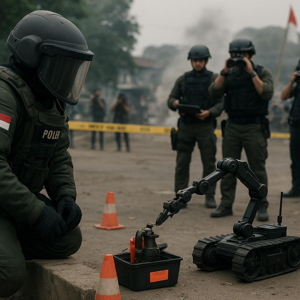 Latihan Prosedur Breaching dan Clearance Tim EOD dalam Scenario IED Complex
