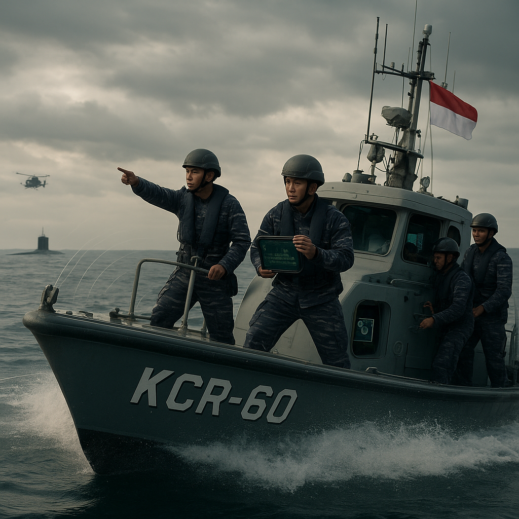 Simulasi Penanganan Ancaman Kapal Selam di Laut Natuna oleh TNI AL