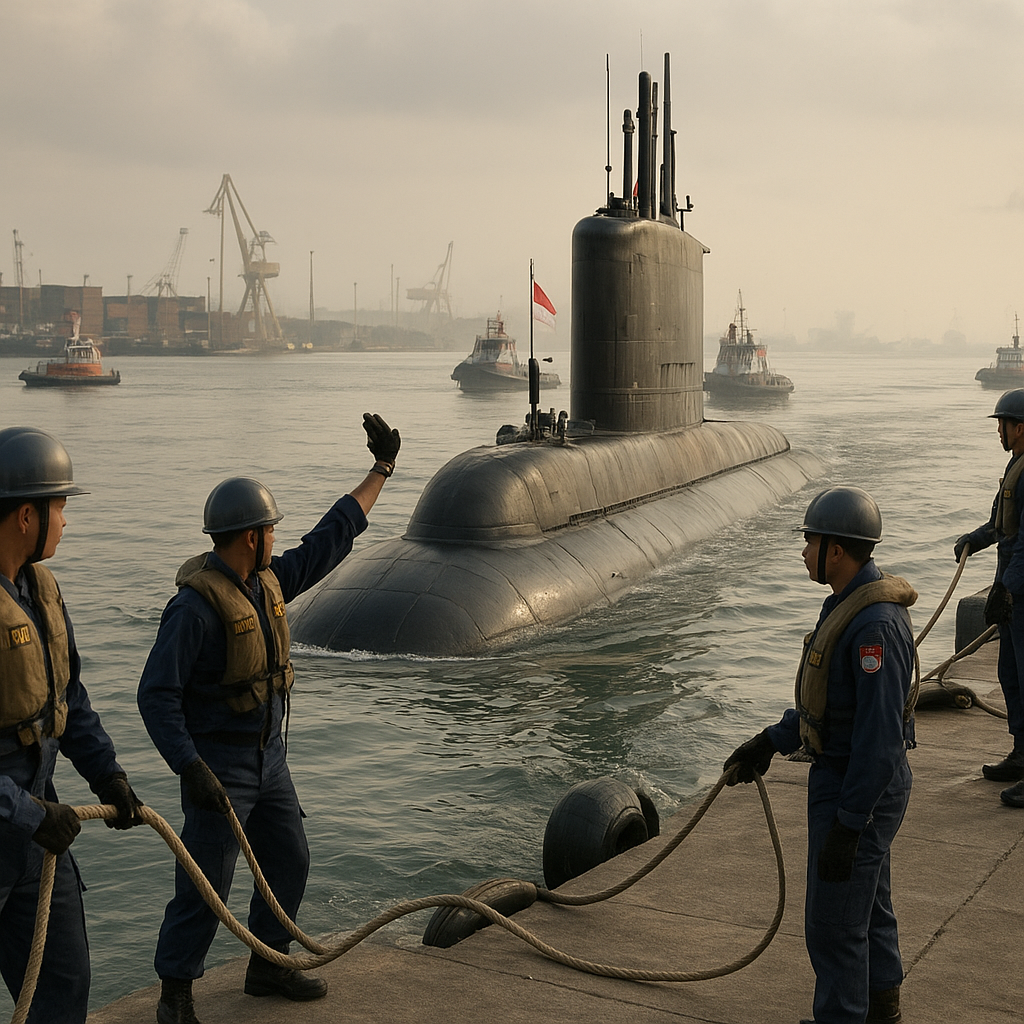 TNI AL Gelar Latihan Docking Kapal Selam dalam Pelabuhan Terbatas