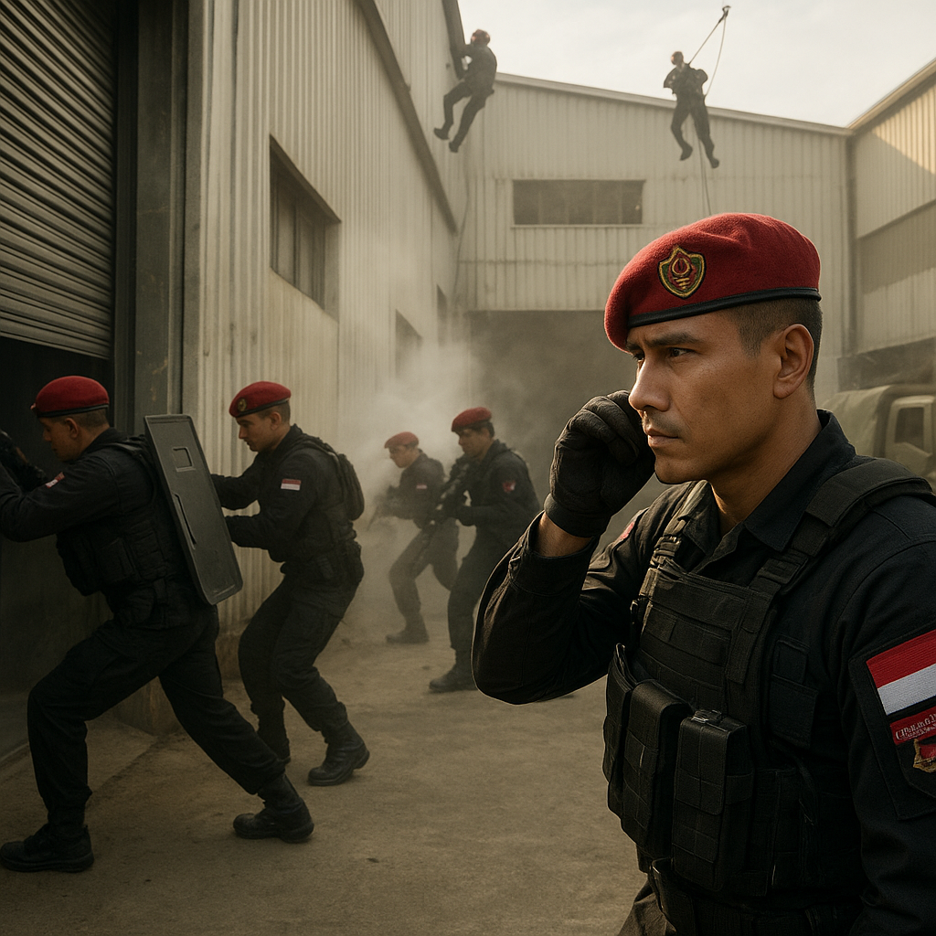 Simulasi Penyerbuan Gudang Senjata dengan Metode Breaching Multi-Point