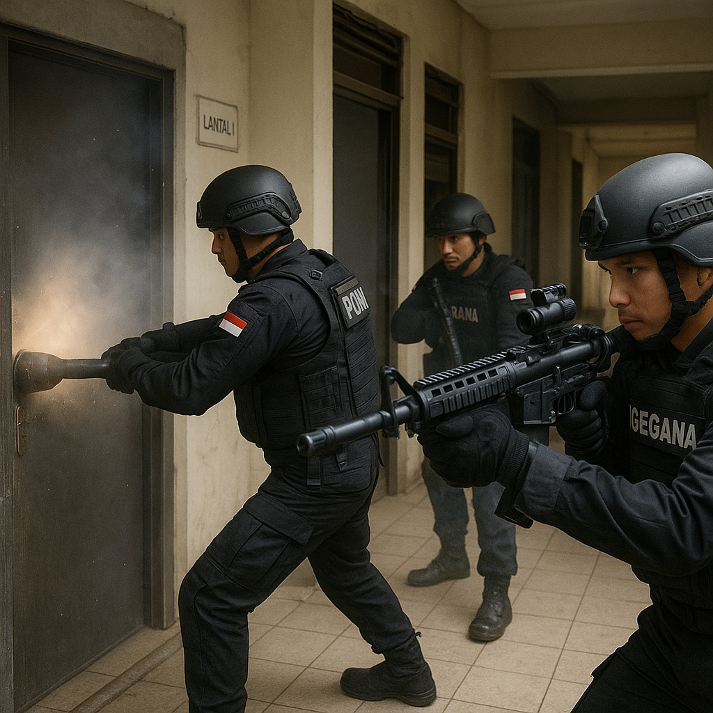 Bedah Operasi Urban Warfare: Taktik Clearing Bangunan oleh Satgas Gegana